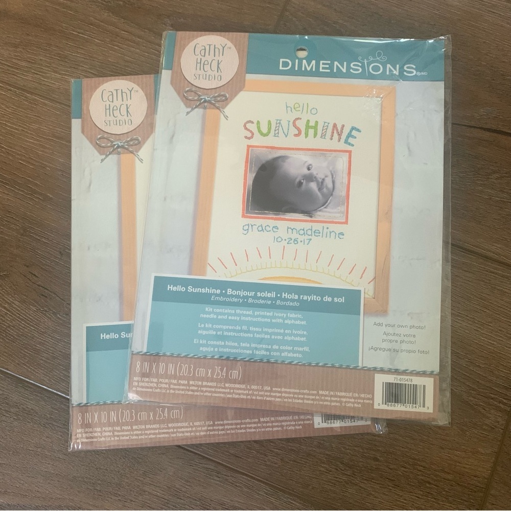 Embroidery Kits - Kathy Heck Studio - Baby Shower - New Baby - Baby Reveal